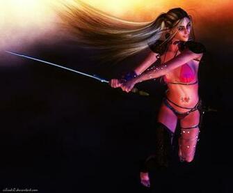 3d Warrior Girl Wallpaper By Cilindr0