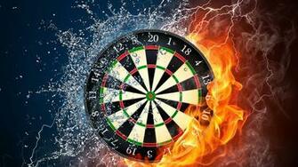 Wallpaper Darts 4k 5k HD Wheel Target Fire Water