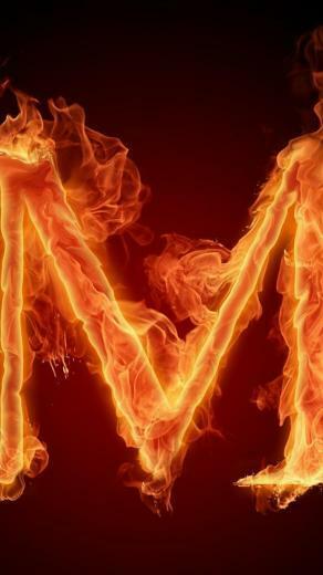Burning Letter M Wallpaper iPhone