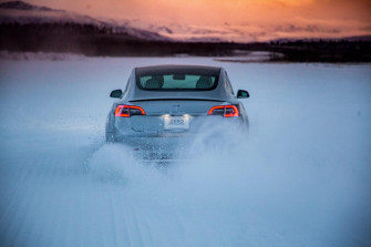 Tesla Model Track Mode In The Snow Cnet