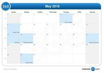 May Calendar Printable Template
