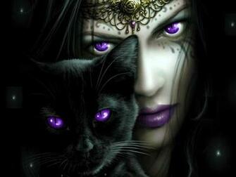 Woman And A Cat Fantasy Wallpaper