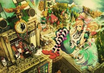 Anime Queen Of Hearts Chesire White Rabbit Wallpaper