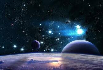 Reflection Space Planet Stars Wallpaper