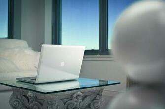 Of Apple Macbook Pro Image White Laptop A Glass Table For Desktop
