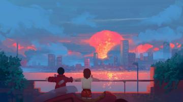 The Sunset Desktop Wallpaper Art Aesthetic