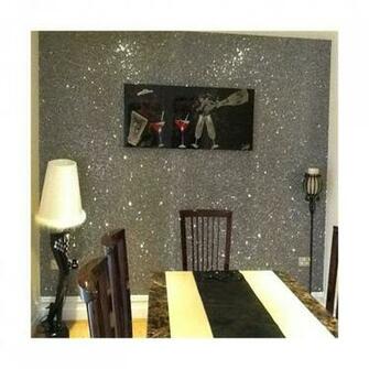 50m Wallpaper Floral Pink Pu Glitter For Bedroom Purple