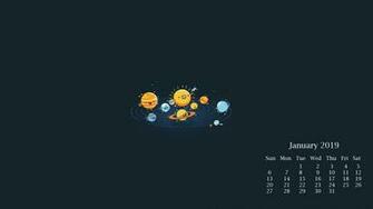 January Desktop Calendar Wallpaper