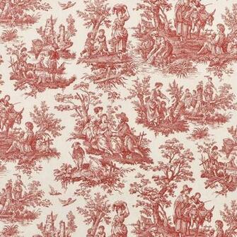Waverly Country Life Toile Garnet Fabric Sandi