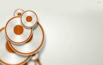 White And Orange Discs Wallpaper 3d
