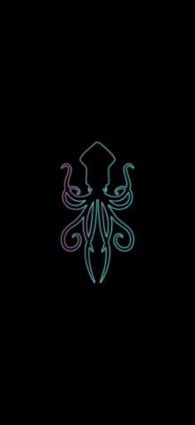 iPhone Wallpaper Black Amoled Neon Squid