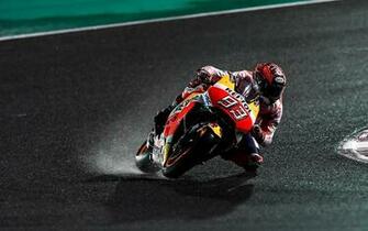 Wallpaper 4k Marc Marquez Rain Honda Rc213v Night