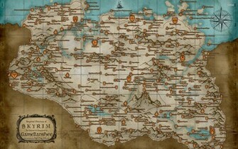 The Elder Scrolls V Skyrim Map Wallpaper
