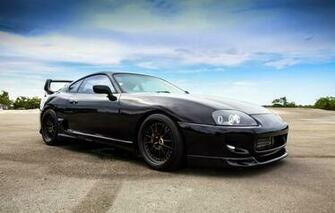 Wallpaper Toyota Supra Black Frontside Car