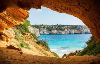 Wallpaper Sea Shore Arch The Grotto Mallorca Park Mondrago