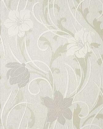 Wallpaper Wall Style Flower Floral Vinyl Edem White Cream Light