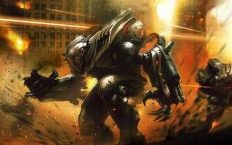 Robot Attacker Action Games Wallpaper Image Featuring Section
