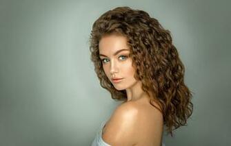 Wallpaper Look Face Background Hair Portrait Curls Shoulder