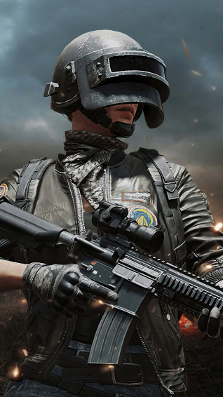 Pubg Android Character Helmet M416 Wallpaper