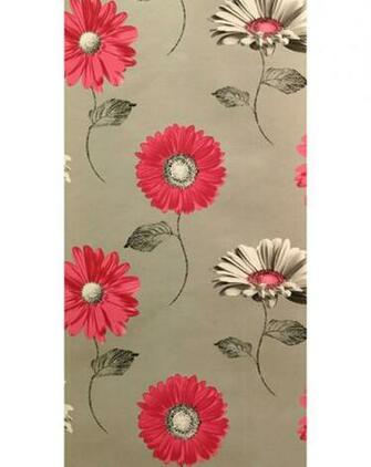 Floral Feature Retro Wallpaper Metallic Silver Pink Large Flower