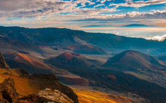 Mountain Volcano Clouds Maui Hawaii Nature Landscape