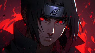 Naruto Itachi Uchiha Red Desktop Wallpaper 4k