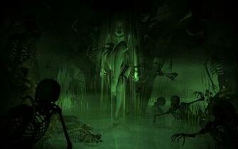 Dark Horror Evil Women Girl Swamp Demon Skeleton Skull Wallpaper