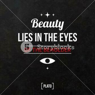 Quote Typographical Background Beauty Lies In The Eyes Of