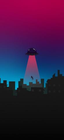 Ufo Abduction Minimalist Wallpaper 4k