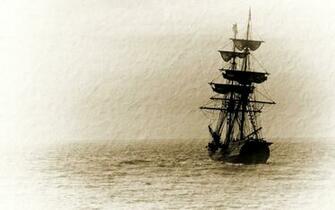 Old Ships Drowning Artwork Wallpaper
