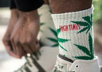 Huf Socks Girls Wearing Weed