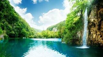 Exotic Natured Waterfalls Tropical Nature Large