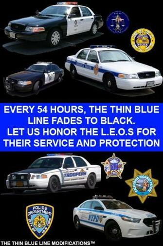 Pin Thin Blue Line Skull