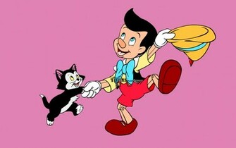 Cartoons Wallpaper Pinocchio And Figaro Dancing