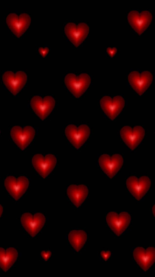 Red Hearts On Black Background Wallpaper