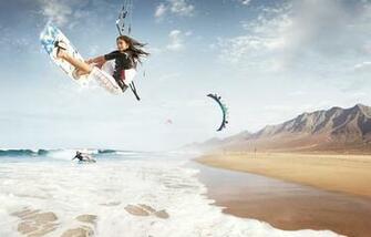 Shore Kitesurfing Windsurf Kitesurf Sea Wallpaper Pictures
