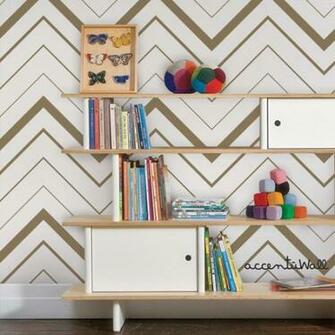 Gold And White Temporary Wallpaper Brick