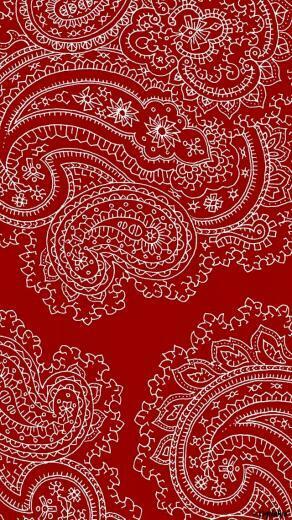 Red Bandanna With Image Cuptakes Wallpaper Paisley