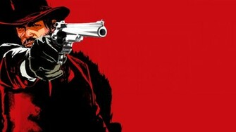 Red Dead Redemption Game Pistol Cowboy Hat Wallpaper Background