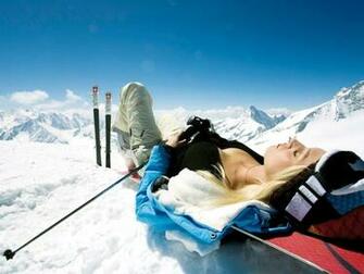 Cool Girl Relaxing In Snow HD Wallpaper Windows
