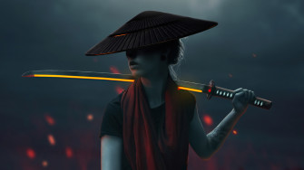 Asian Girl With Lava Sword Wallpaper HD Artist 4k Image