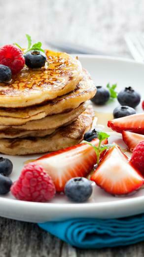 Wallpaper Pancakes Raspberry Fruit Strawberry Blueberry Honey