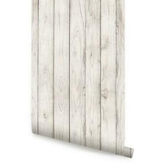 White Wood Self Adhesive Fabric Wallpaper By Accentuwall On