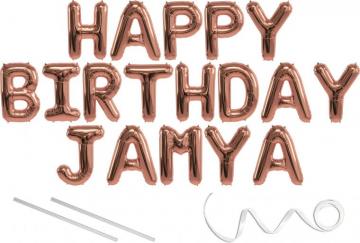 Jamya Happy BirtHDay Mylar Balloon Banner Rose Gold Inch