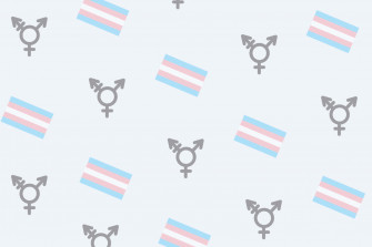 Trans Symbol And Flag In Pattern Wallpaper