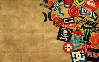 Skateboard Logo Behang Quiksilver Toymachine Zoo York Bestelwagens