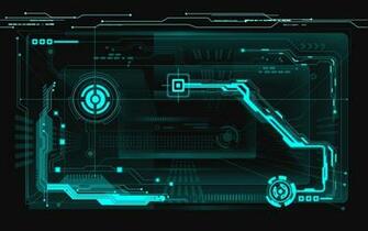 Circuits Interface Wallpaper Cyan