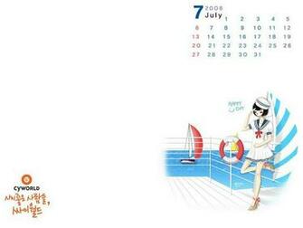 July Calendar Wallpaper Cartoon