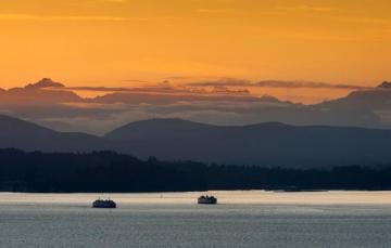 Wallpaper Sunset Washington Ship Boat Seattle Ferry Ferries