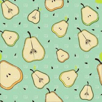 Seamless Background With Cartoon Halves Of Pears Vector Image